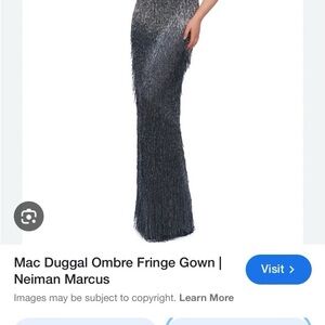 Mac Duggal Gray Sequin Maxi Trumpet Skirt